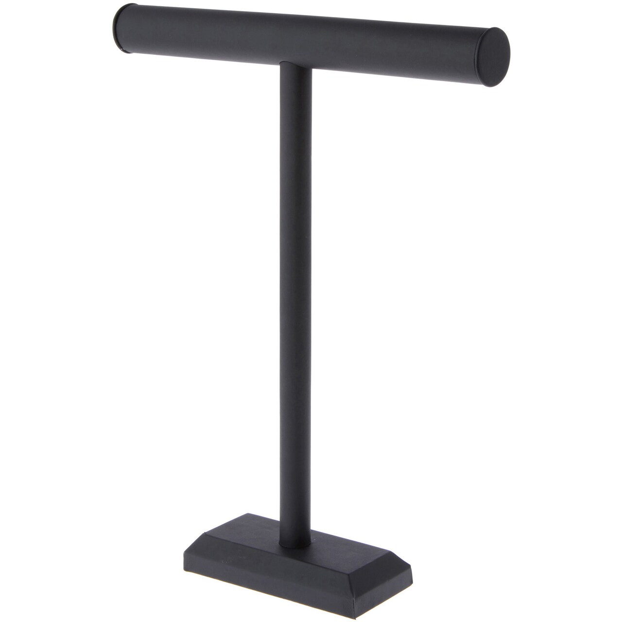 Plymor Black Faux Leather T-Bar Necklace Display Stand, 14" W x 18" H